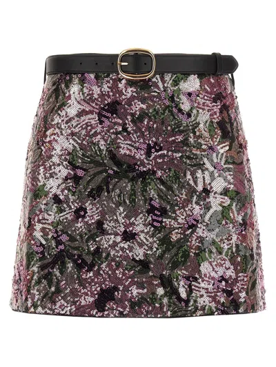 SELF-PORTRAIT SELF-PORTRAIT 'FLORAL SEQUIN MINI' SKIRT