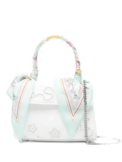Self-portrait Floral Top Handle Mini Bag In Multi