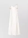 Self-portrait Beige Long Dress With Spaghetti Straps And Ruched Details