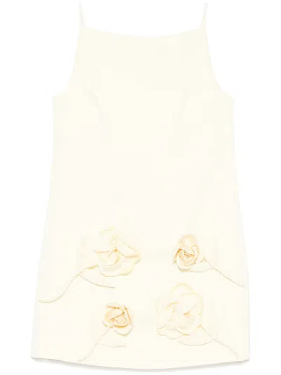 SELF-PORTRAIT FLOWER-APPLIQUÉ MINI DRESS