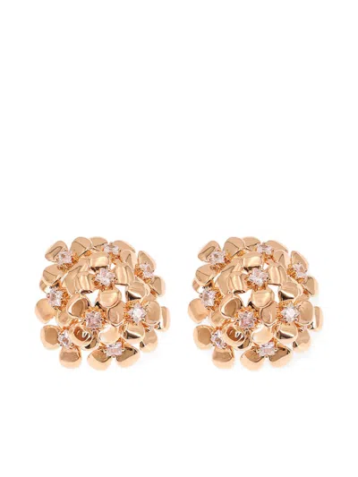 Self-portrait Flower-detail Stud Earrings In Gold