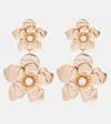 Self-portrait Flower Drop Earrings In Gold