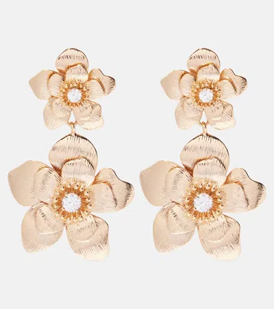 Self-portrait Flower Drop Earrings In Gold