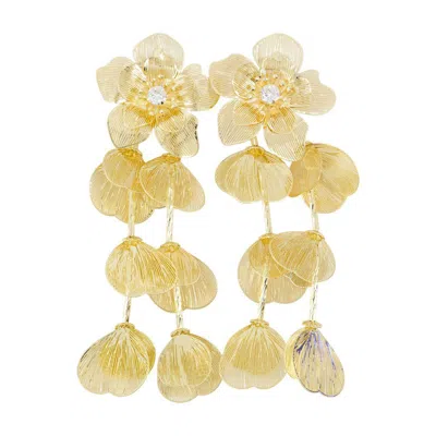 Self-portrait Flower-shaped Earrings In Yellow
