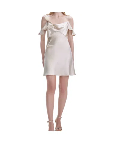 Self-portrait Flower Mini Dress In Nude