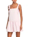 Self-portrait Womens Self Portrait Flower-embellished Woven Mini Dress In Pink