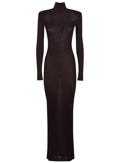 Self-portrait Form-fitting Black Maxi Dress