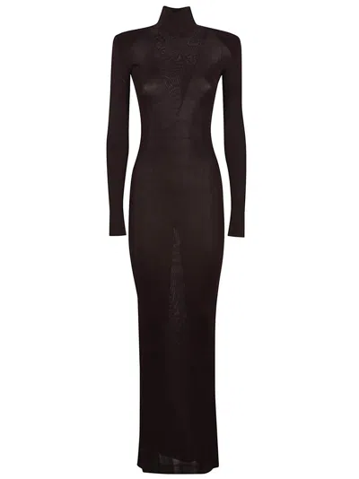SELF-PORTRAIT FORM-FITTING BLACK MAXI DRESS