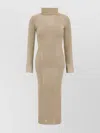 Self-portrait Form-fitting High Neck Ribbed Midi Dress