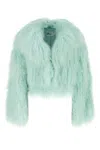 Self-portrait Self Portrait Women Green Shearling Jacket In Green