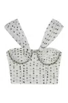 Self-portrait Gathered Corset Style Top In Bianco