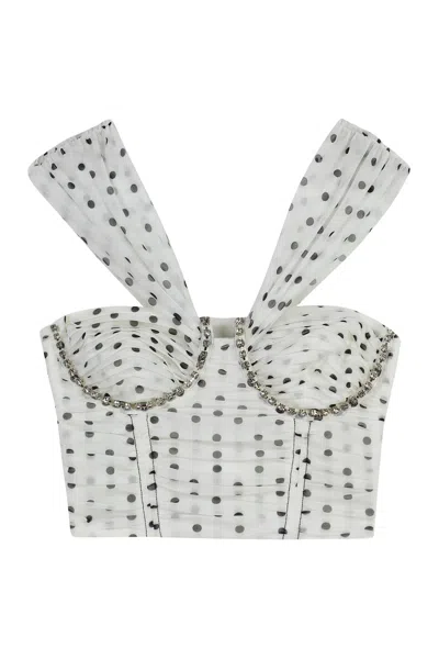 SELF-PORTRAIT GATHERED CORSET STYLE TOP
