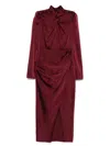 Self-portrait Gathered Dress In Red