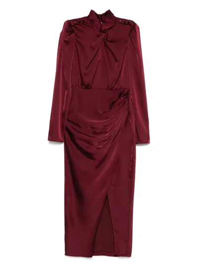 Self-portrait Gathered Dress In Red