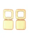 Self-portrait Geometric Brass Earrings With Faux Pearls In Gold