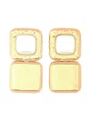 Self-portrait Geometric Brass Earrings With Faux Pearls In Gold