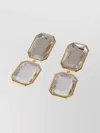Self-portrait Geometric Gold-tone Crystal Earrings In Multi
