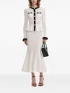 Self-portrait Pointelle Knit Contrast Midi Dress