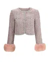 Self-portrait Crystal-embellished Tweed Jacket In Pink