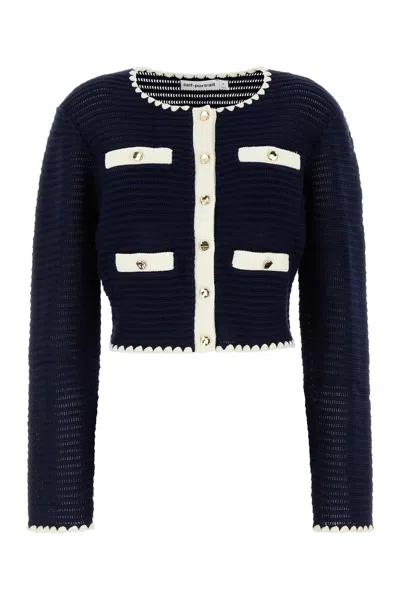 SELF-PORTRAIT CARDIGAN IN CROCHET BLU NAVY DONNA