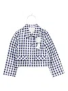 Self-portrait Gingham Checked Jacket In Blue