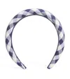 Self-portrait Girls Gingham Taffeta Headband In Blue