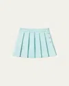 Self-portrait Self Portrait Girls Boucle Flower Sequin Skirt In Blue