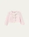 Self-portrait Girls Bow Boucle Jacket In Pink