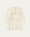 Self-portrait Girl's Embellished Knit Dress In Cream