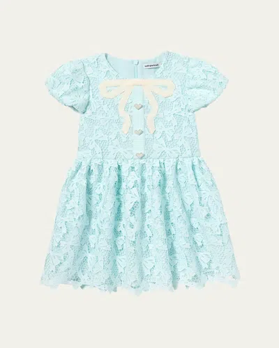 Self-portrait Babies' Self Portrait Girls Bow Lace Dress In Blue