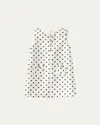 Self-portrait Girl's Polka Dot Taffeta Dress In Cream