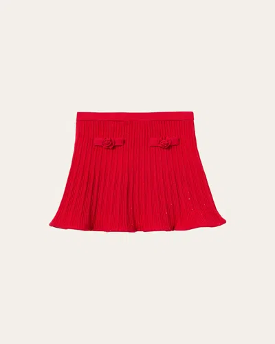 SELF-PORTRAIT GIRL'S ROSETTE KNIT SKIRT
