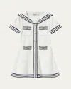 Self-portrait Cable-knit Cotton-blend Dress In Cream