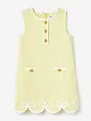 Self-portrait Girls Boucle Dress In Yellow