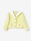 Self-portrait Girls Boucle Jacket In Yellow