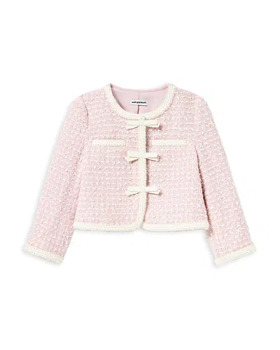 SELF-PORTRAIT SELF-PORTRAIT GIRLS' BOW BOUCLE JACKET - LITTLE KID, BIG KID