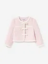 Self-portrait Girls Bow Boucle Jacket In Pink