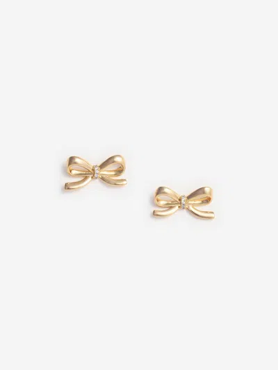 Self-portrait Kids' Girls Bow Earrings In Gold