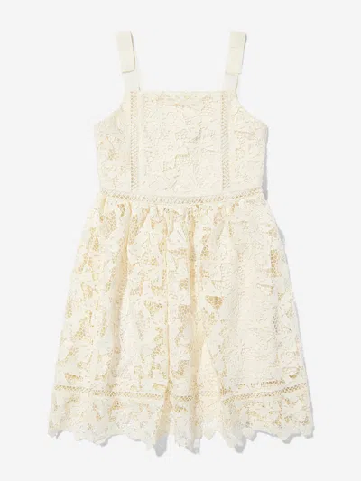Self-portrait Babies' Girls Bow Lace Dress In White