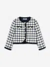 Self-portrait Check Bouclé Jacket In Black