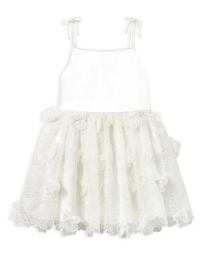 Self-portrait Girls' Embellished Tulle Dress - Little Kid, Big Kid In White