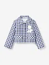 Self-portrait Gingham Checked Jacket In Blue