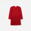 Self-portrait Self Portrait Girls Knitted Pleat Dress In Red