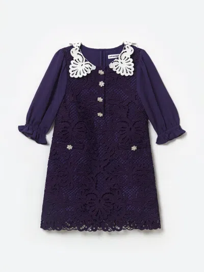 Self-portrait Babies' Self Portrait Girls Lace Mini Dress In Blue