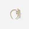 Self-portrait Self Portrait Girls Metallic Bow Headband In Gold