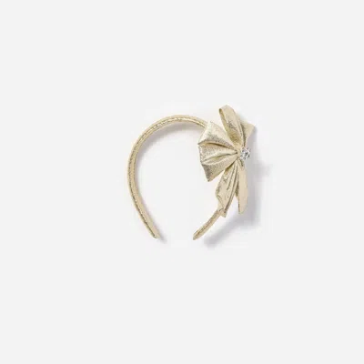 Self-portrait Kids' Self Portrait Girls Metallic Bow Headband In Gold