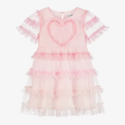 Self-portrait Kids' Girls Pink Tulle Heart Dress