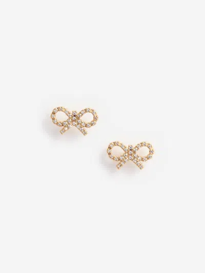 Self-portrait Kids' Girls Pleated Earrings In Gold