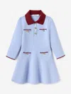 Self-portrait Self Portrait Girls Ribbed Knit Dress In Blue