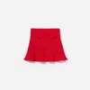 Self-portrait Ribbed-knit Skirt In Red